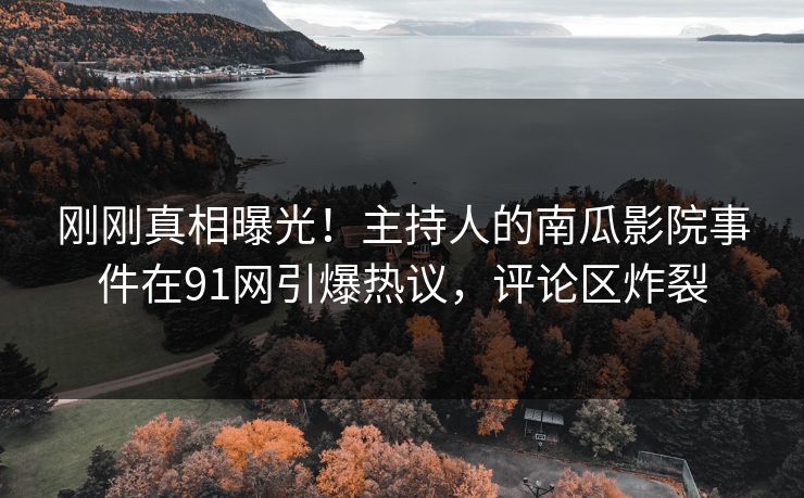 刚刚真相曝光！主持人的南瓜影院事件在91网引爆热议，评论区炸裂