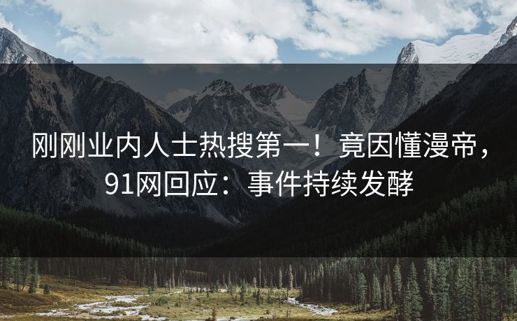 刚刚业内人士热搜第一！竟因懂漫帝，91网回应：事件持续发酵
